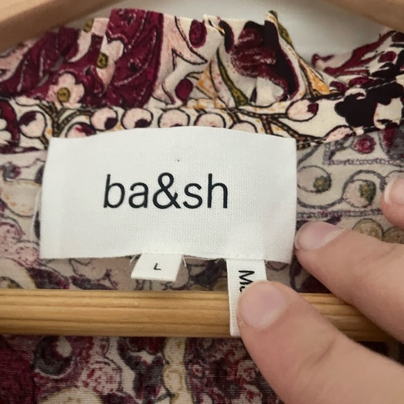 Ba&sh Zael Midi Paisley Boho Printed Ruffle Dress Ecru - Picture 10 of 12